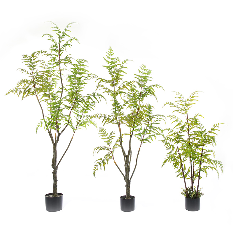 뜨거운 판매 현실적인 chlorophytum 코 콤 나무 인공 식물 인공 나무 화분 한 고사리